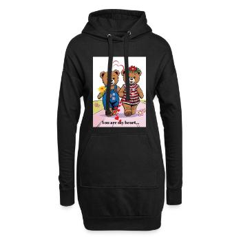Rez-de-chaussée Vacances I Ours I Saint Valentin J’aime I Couples - Sweat-shirt à capuche long Femme - noir - Devant