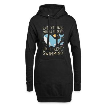Whale Be Okay - Hoodie-Kleid - Schwarz - Vorne