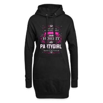 Eure Hoheit die Partygirl betritt den Raum - Hoodie-Kleid - Schwarz - Vorne