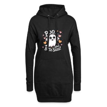 Halloween süßer Geist Boo Design - Hoodie-Kleid - Schwarz - Vorne