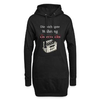 Wichtigste Währung Österreichs Bier - Hoodie-Kleid - Schwarz - Vorne