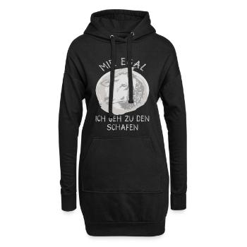 Mir Egal ich geh zu den Schaf Spruch  - Hoodie-Kleid - Schwarz - Vorne