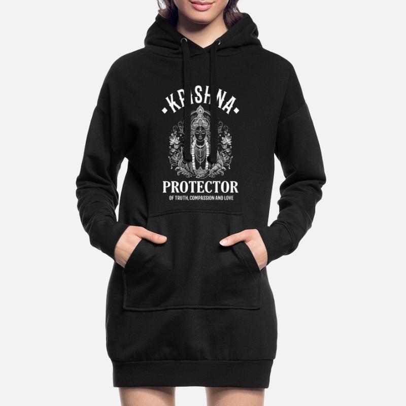 Krishna – Conception de divinité indienne Sweat-shirt à capuche long Femme