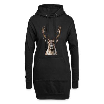 Hirsch Rudolph Frohe Weihnachten süß - Hoodie-Kleid - Schwarz - Vorne