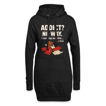 Süchtiger auf keinen Fall lustiges Selbstverbesserungs-T-Shirt - Hoodie-Kleid - Schwarz - Vorne