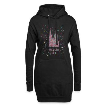 Cologne Jeck Cathédrale de Cologne Carnaval Confettis - Sweat-shirt à capuche long Femme - noir - Devant