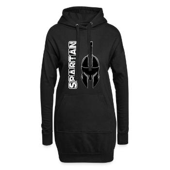 Schwarzer Grunge-Spartan-Helm - Hoodie-Kleid - Schwarz - Vorne