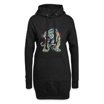 Tigre de Néon Force Artistique - Sweat-shirt à capuche long Femme - noir - Devant