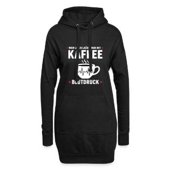 Kaffee Blutdruck Lustiges Mein Leben Läuft Kaffee - Hoodie-Kleid - Schwarz - Vorne