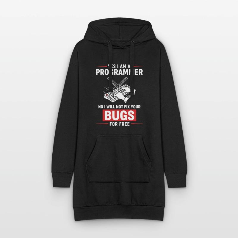 Humour Programmeur Fixe Pas Bugs Sweat-shirt à capuche long Femme
