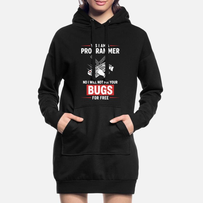 Humour Programmeur Fixe Pas Bugs Sweat-shirt à capuche long Femme
