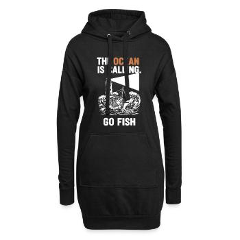 Pêche Mer Ocean Go Fish - Hoodie-Kleid - Schwarz - Vorne