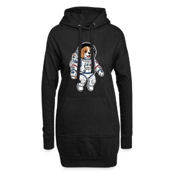 Chien Beagle Astronaute Espace Couleur - Sweat-shirt à capuche long Femme - noir - Devant