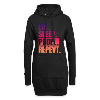 Eat Sleep Padel Repeat - Hoodie-Kleid - Schwarz - Vorne