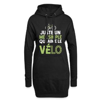 Der einfache Kerl liebt Radfahren und Aperitif-Humor Man Bike - Hoodie-Kleid - Schwarz - Vorne