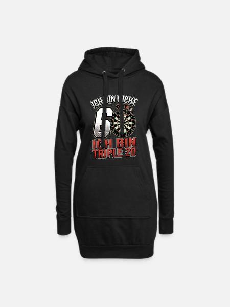60. Geburtstag Dart Triple 20 - Hoodie-Kleid - Schwarz