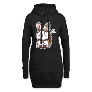 Lapin Steampunk Messager Sac-à-Dos Vapeur - Sweat-shirt à capuche long Femme - noir - Devant