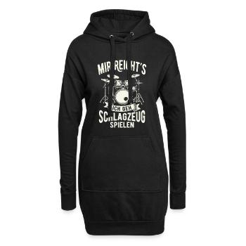 Mir Reichts Ich Geh Schlagzeug Spielen  - Hoodie-Kleid - Schwarz - Vorne