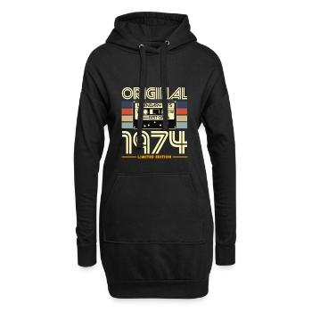 Original 1974 Cassette Rétro - Sweat-shirt à capuche long Femme - noir - Devant