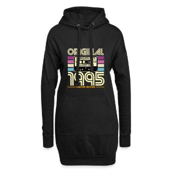 Originalausgabe 1995 Kassette Retro - Hoodie-Kleid - Schwarz - Vorne