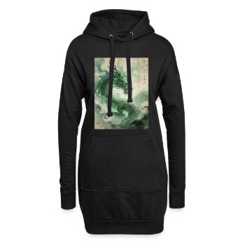 Der Aufstieg des Drachen: Qinglong – Östlicher Wohlstand - Hoodie-Kleid - Schwarz - Vorne