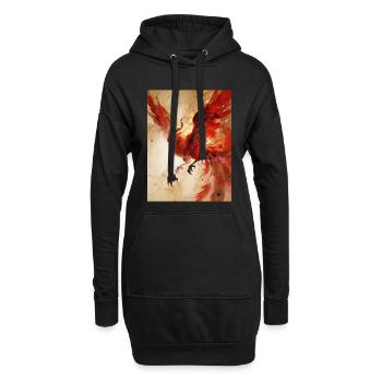 L'Envol du Phénix : Éclat Céleste - Sweat-shirt à capuche long Femme - noir - Devant