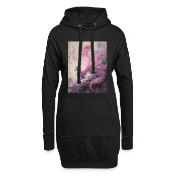 Le Royaume Céleste : Renard à Neuf Queues - Sweat-shirt à capuche long Femme - noir - Devant