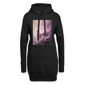 Die Seidenpuppe: Neunschwänziger Fuchs - Hoodie-Kleid - Schwarz - Vorne