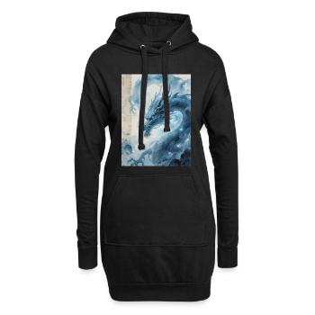 Le Maître des Crues : Dragon Bleu – Tourbillon - Sweat-shirt à capuche long Femme - noir - Devant