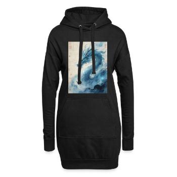 Der Erste Wind: Blauer Drache – Wiederbelebung - Hoodie-Kleid - Schwarz - Vorne