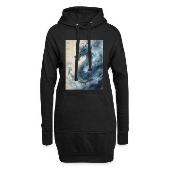 Die Sternennacht: Blauer Drache – Aether - Hoodie-Kleid - Schwarz - Vorne