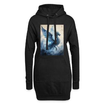 Der Sturmmeister: Yinglong – Flood - Hoodie-Kleid - Schwarz - Vorne