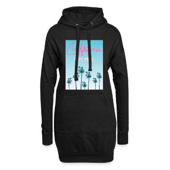 California Retro Palm Skyline - Hoodie-Kleid - Schwarz - Vorne