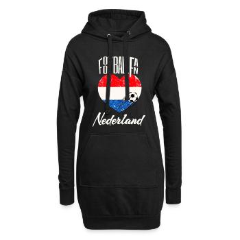 Fussball Fan Niederlande - Hoodie-Kleid - Schwarz - Vorne