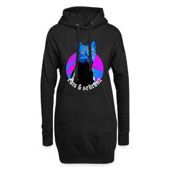 chats et Schranz - Schranz music Hard Techno Outfi - Sweat-shirt à capuche long Femme - noir - Devant