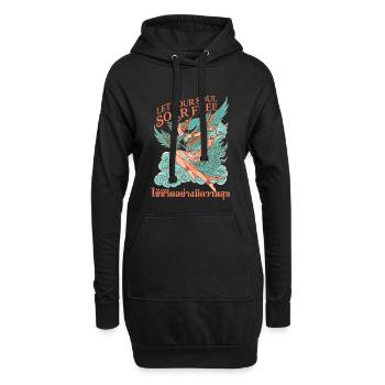 Seelenflug: Flügelnde Freiheit - Hoodie-Kleid - Schwarz - Vorne