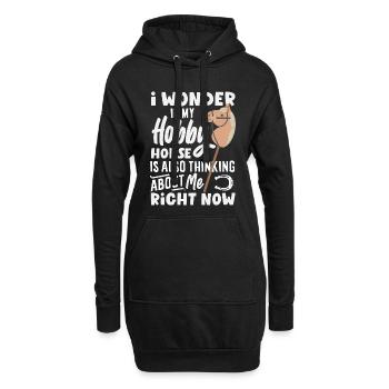 Un cheval de bataille pense à moi - Sweat-shirt à capuche long Femme - noir - Devant
