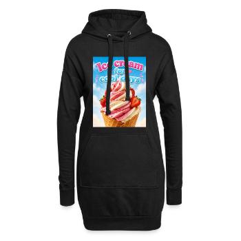 Eis für kalte Tage - Hoodie-Kleid - Schwarz - Vorne