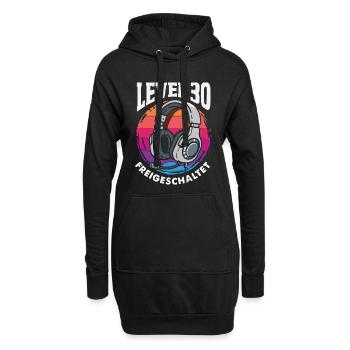 Level 30 Freigeschaltet Gamer - Hoodie-Kleid - Schwarz - Vorne