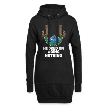Accroché à ne rien faire Anglerhumor - Sweat-shirt à capuche long Femme - noir - Devant