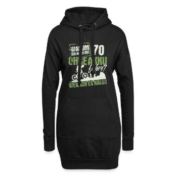 70 Geburtstag Mountainbiker 70 Jahre - Hoodie-Kleid - Schwarz - Vorne