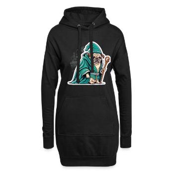 Zauberer - Hoodie-Kleid - Schwarz - Vorne