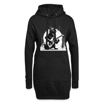 E-Gitarre - Hoodie-Kleid - Schwarz - Vorne