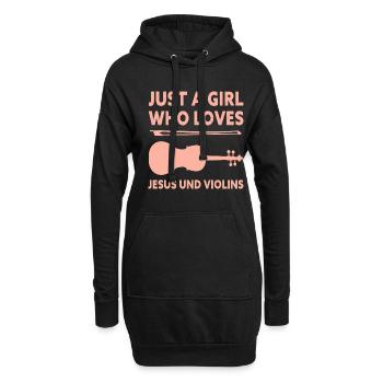 Just A Girl Who Loves Jesus And Violins - Hoodie-Kleid - Schwarz - Vorne