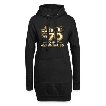 70. Geburtstag Geschenk 70 Jahre Spruch - Hoodie-Kleid - Schwarz - Vorne
