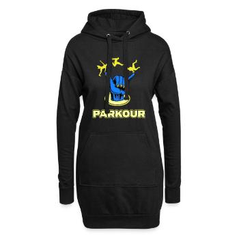 parkour jump parkour traceur jumping streetart - Sweat-shirt à capuche long Femme - noir - Devant