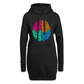 Buntes de cerveau colorés Gehirn - Sweat-shirt à capuche long Femme - noir - Devant