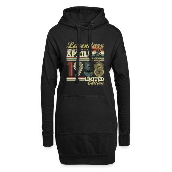 Avril 1958 Naissance Anniversaire Vintage Rétro - Sweat-shirt à capuche long Femme - noir - Devant