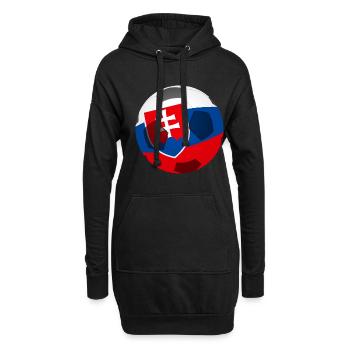 Fußballflagge Muster Slowakei - Hoodie-Kleid - Schwarz - Vorne