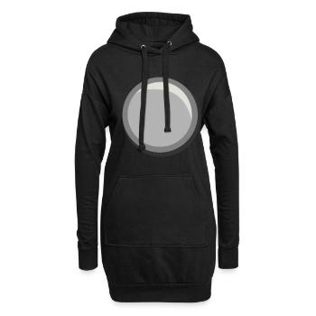 Silber Knopf Kreis Sticker Vorlage - Hoodie-Kleid - Schwarz - Vorne